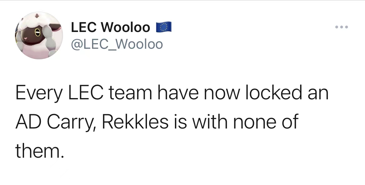外媒：LEC队伍不见Rekkles踪影