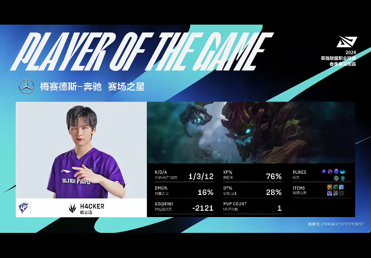[战报] 水龙魂剑魔无人能敌 LGD让一追二收获首胜